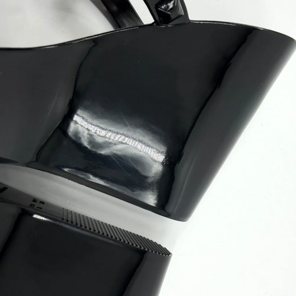 Carmen Sol Tonino Jelly Platform Wedge Sandal in Black Size 8 Vacation Resort - Picture 12 of 12